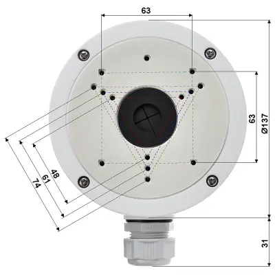 DS-1280ZJ-S Puszka przyłączeniowa do kamer metalowa HIKVISION