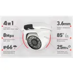 Zestaw do monitoringu 4 kamery 8Mpx, IR 25m, dysk 1TB