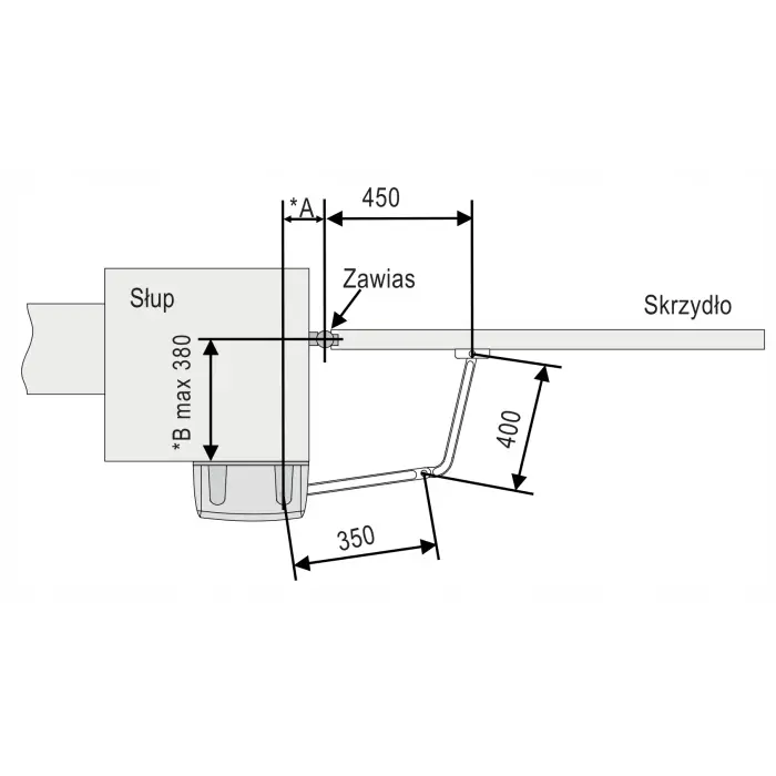 ZESTAW DO BRAMY SKRZYDŁOWEJ FORCE V400 LS DO 8 M 400 KG NA SZEROKIE SŁUPKI