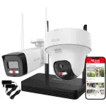 WIFIKIT-BT4-4CH - Zestaw do monitoringu WiFi EasyLink, 2x Kamera 4Mpx, Rejestrator NVS - HiLook by Hikvision