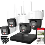 WIFIKIT-B4-4CH + 2x WIFICAM-PT4 - Zestaw do monitoringu WiFi EasyLink, 2x Kamera tubowa 4Mpx + 2x Kamera obrotowa 4Mpx, Rejestrator NVS - HiLook by Hi