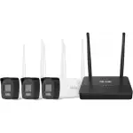 WIFIKIT-B4-4CH + WIFICAM-B4 - Zestaw do monitoringu WiFi EasyLink, 3x Kamera 4Mpx, Rejestrator NVS - HiLook by Hikvision