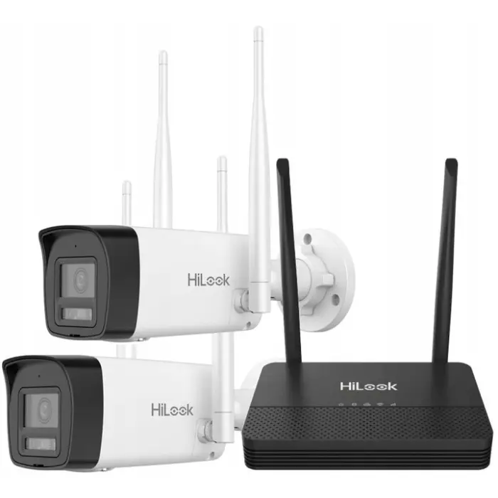 WIFIKIT-B2-4CH - Zestaw do monitoringu WiFi EasyLink, 2x Kamera 2Mpx, Rejestrator NVS - HiLook by Hikvision