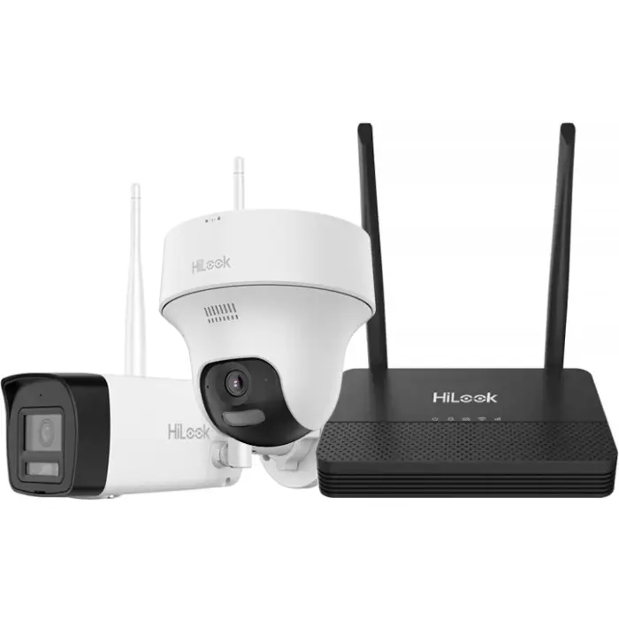 WIFIKIT-BT4-4CH - Zestaw do monitoringu WiFi EasyLink, 2x Kamera 4Mpx, Rejestrator NVS - HiLook by Hikvision