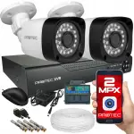 ZESTAW 2 KAMERY FULLHD MONITORING ZEWNĘTRZNY PODGLĄD NA APLIKACJI