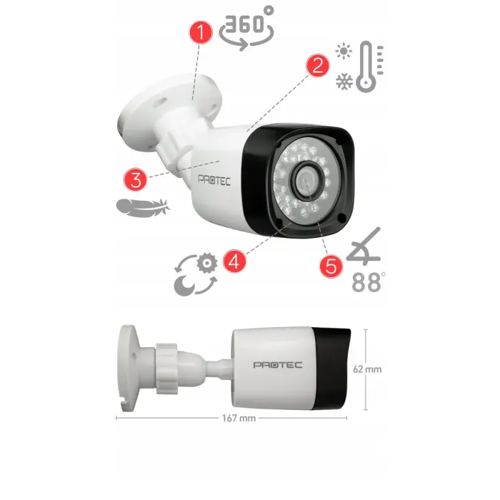 ZESTAW 2 KAMERY FULLHD MONITORING ZEWNĘTRZNY PODGLĄD NA APLIKACJI