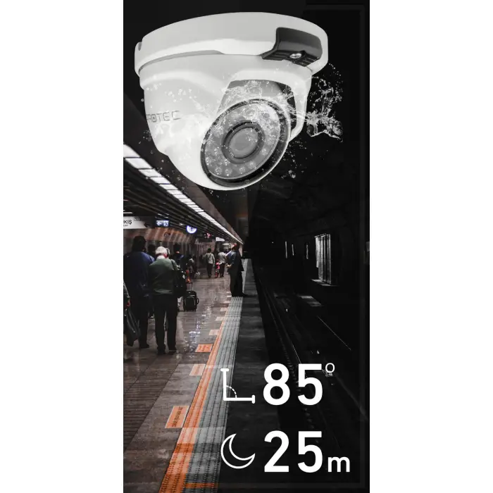 KOMPLETNY MOCNY ZESTAW DO MONITORINGU 4 KAMERY KOPUŁOWE 8MP 4K PODGLĄD Z APLIKACJI