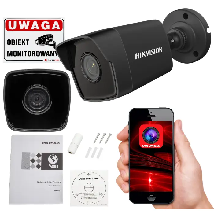 Kamera tubowa Hikvision IP IPCAM-B4 Black , 4Mpx, 2.8mm, IR30m - Hikvision