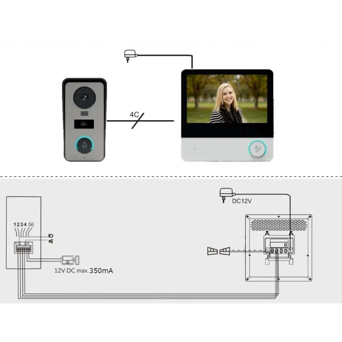 Wideodomofon Virone VDP-60 domofon full hd 7