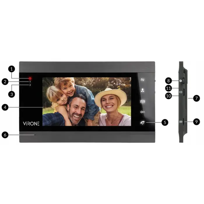 Wideodomofon Virone VDP-61 WIFI domofon full hd 7