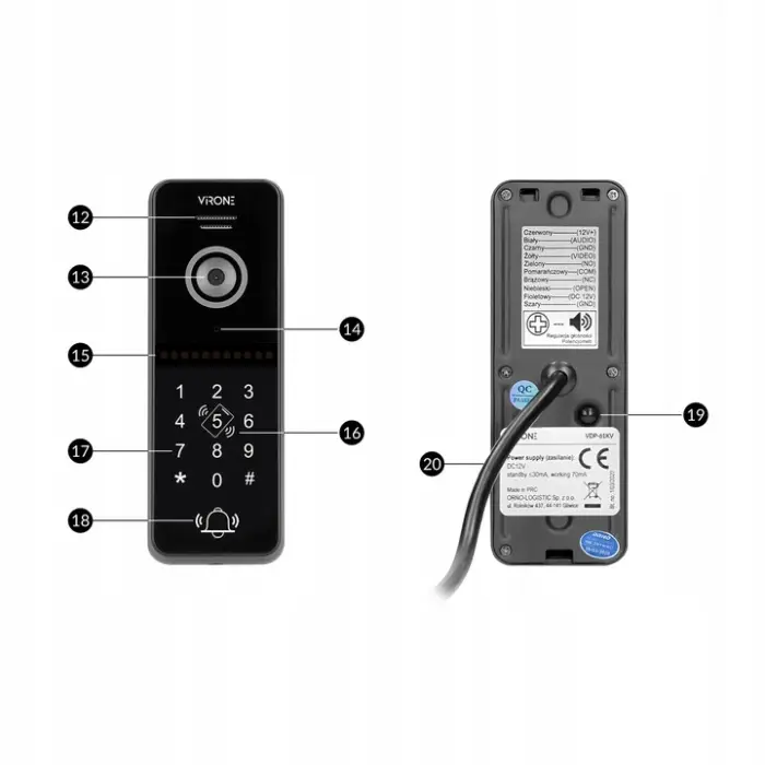Wideodomofon Virone VDP-61 WIFI domofon full hd 7