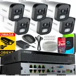 FORCE Zestaw monitoringu 6x Kamera IP 2MPx Full HD DYSK 1TB REJESTRATOR POE