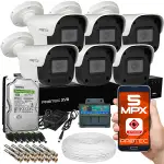Zestaw do monitoringu 6 kamer 5 Mpx, IR 25m, dysk 1TB