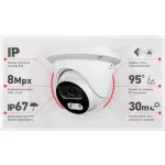 Zestaw monitoring cyfrowy IP - 4 kamery kopułowe 5 Mpx , IR 30m, dysk 1TB