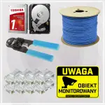 Zestaw do monitoringu cyfrowego IP - 2 kamery 8 Mpx 4K, IR 40m, dysk 1TB