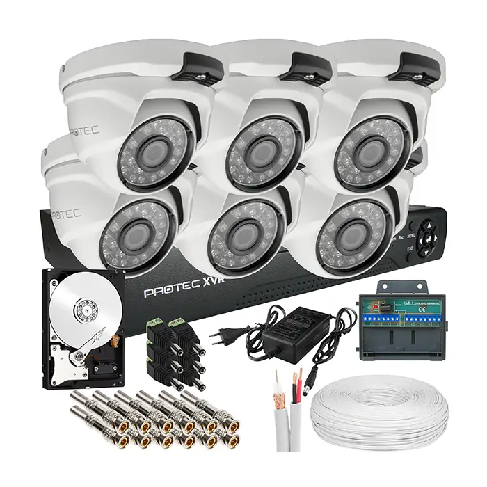 Zestaw monitoringu 6 kamer 5Mpx, IR 25m, dysk 1TB