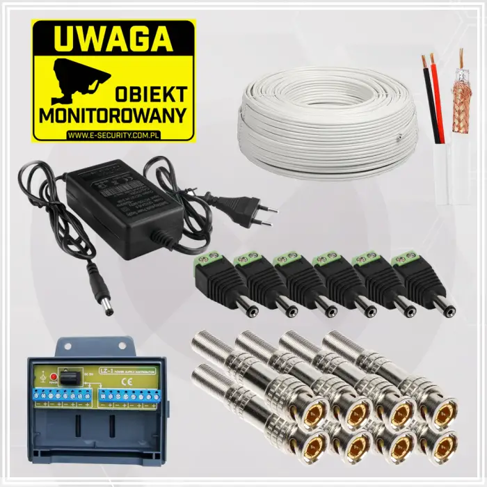 Kompletny zestaw do monitoringu 6 kamer 5Mpx, IR 30m, dysk