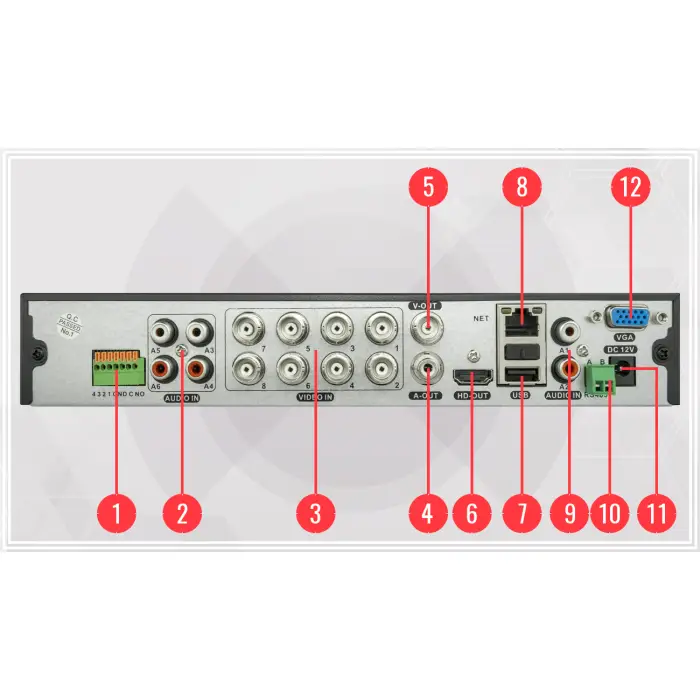Zestaw 6 kamer do monitoringu 4K 8Mpx, IR 20m, dysk 1 TB