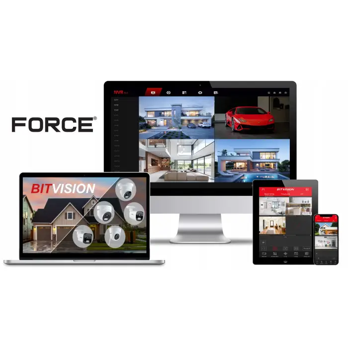 FORCE Zestaw monitoringu 6x Kamera IP 4MPx 2K, DYSK 1TB, REJESTRATOR POE