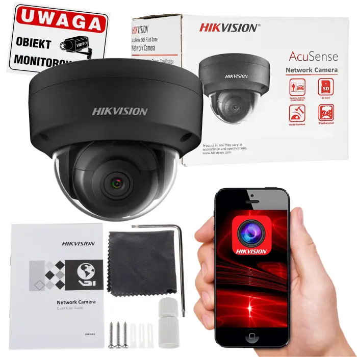 KAMERA WANDALOODPORNA IP DS-2CD2183G2-IS(2.8MM)(BLACK) ACUSENSE - 8.3 Mpx 4K UHD Hikvision