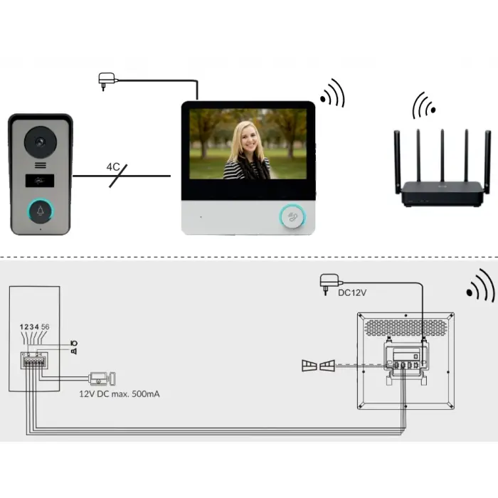 Wideodomofon Virone VDP-67 domofon WiFi full hdD 7