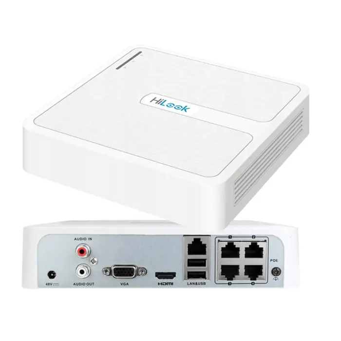 Rejestrator IP 4-kanałowy, NVR-4CH-H/4P 4x PoE, do 6Mpx - Hilook by Hikvision