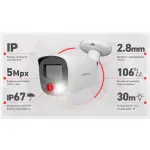 Zestaw monitoring cyfrowy IP - 16 kamer 5 Mpx IR+LED z mikrofonem, dysk 2TB kabel UTP 305M