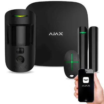Bezprzewodowy zestaw alarmowy Ajax StarterKit Cam Czarny