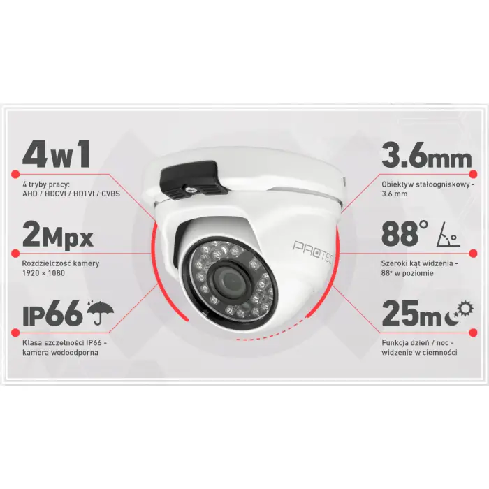 Kompletny zestaw do monitoringu 6 kamer FullHD, IR 30m