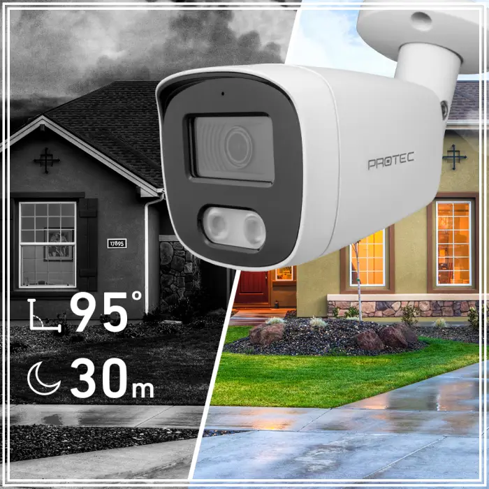 Zestaw monitoring cyfrowy IP 2 kamery 4K, IR 30m, dysk 1TB