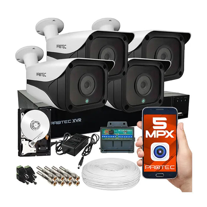 Zestaw 4 kamer do monitoringu 5Mpx, IR 50m, dysk 1TB