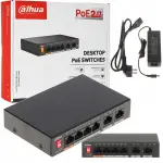 SWITCH POE PFS3006-4ET-60-V2 4-PORTOWY DAHUA