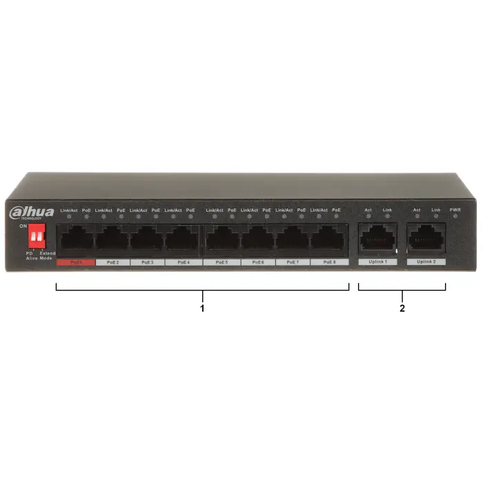 SWITCH POE PFS3010-8ET-96-V2 8-PORTOWY DAHUA