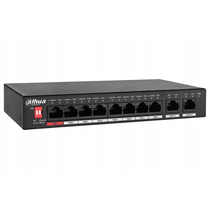 SWITCH POE PFS3010-8ET-96-V2 8-PORTOWY DAHUA