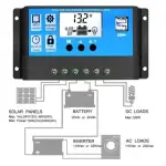 SOLARNY REGULATOR ŁADOWANIA PWM 10A 12/24V LCD USB