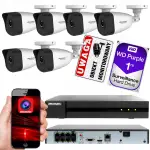 Zestaw do monitoringu Hikvision Hiwatch 6x HWI-B140H + HWN-4108MH-8P + Dysk WD PURPLE 1 TB