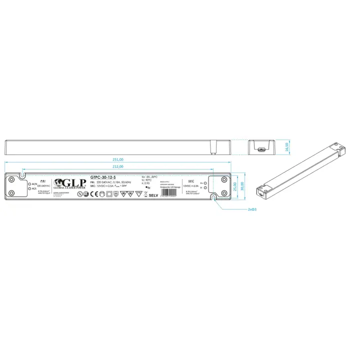 ZASILACZ IMPULSOWY 24V/1.25A-GTPCS