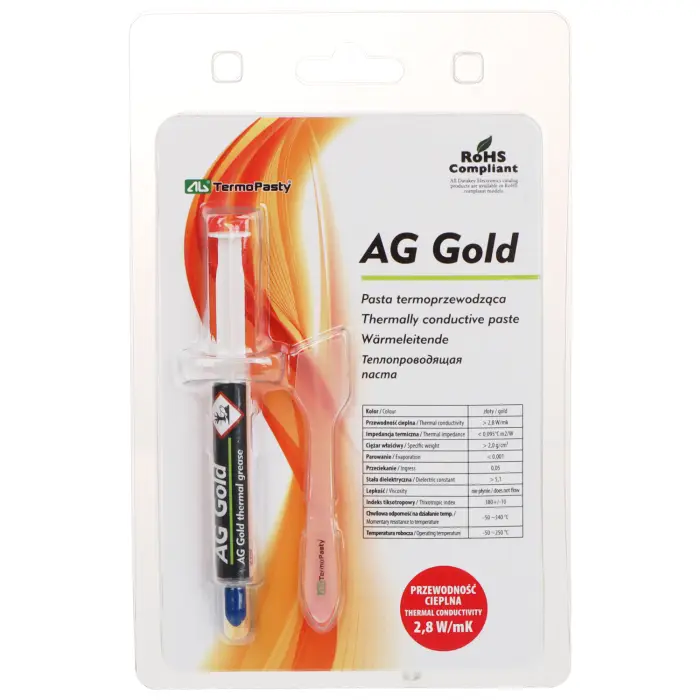 PASTA TERMOPRZEWODZĄCA AG-GOLD/3G 3 g AG TERMOPASTY