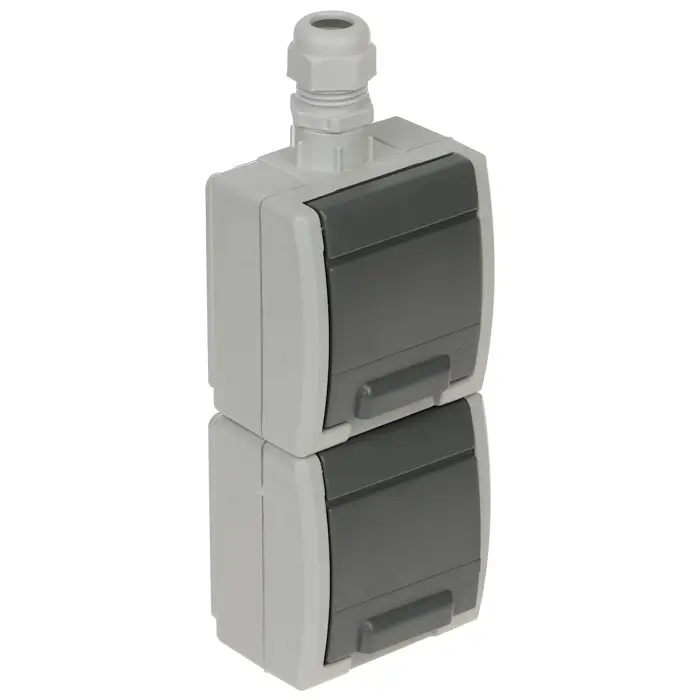 GNIAZDO NATYNKOWE PODWÓJNE AQUANT-G2/V2/EPN 230 V AC 16 A IP65 Elektro-Plast