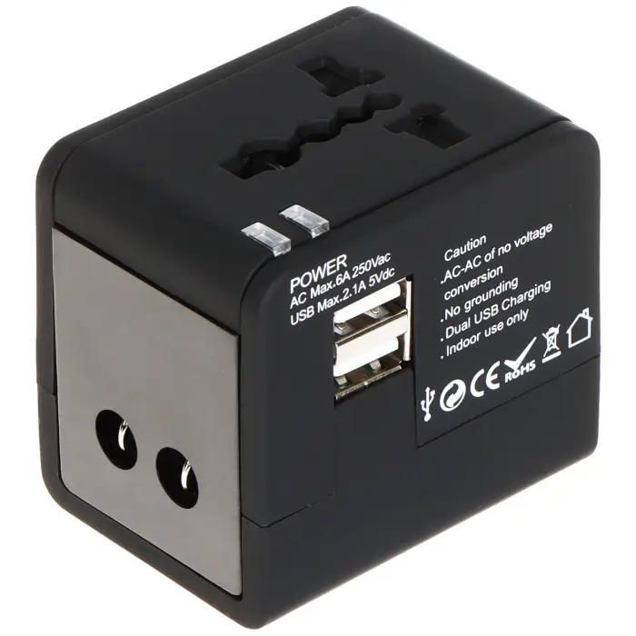 UNIWERSALNA PRZEJŚCIÓWKA SIECIOWA Z ZASILACZEM USB ASP-100/230V+USB