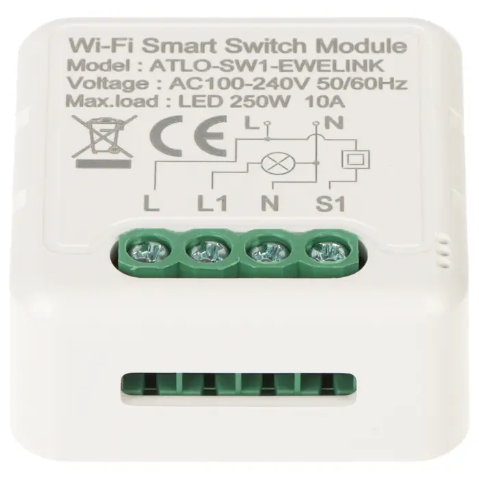 INTELIGENTNY STEROWNIK OŚWIETLENIA LED ATLO-SW1-EWELINK Wi-Fi, eWeLink