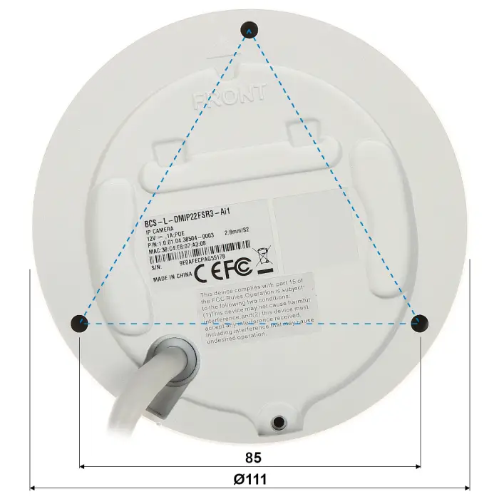 KAMERA IP BCS-L-DMIP22FSR3-AI1 - 1080p 2.8 mm BCS Line