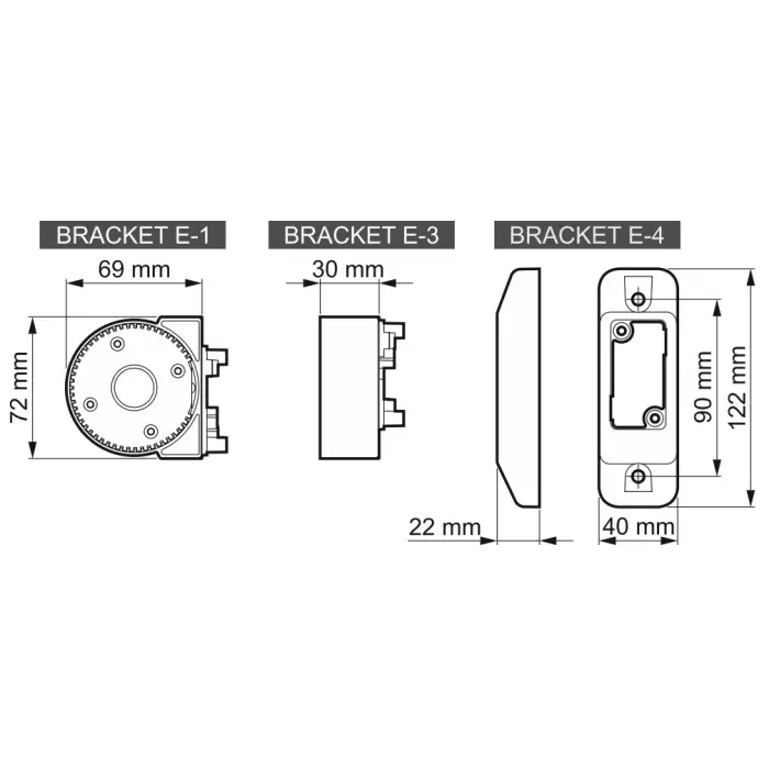 KORPUS MODUŁOWEGO UCHWYTU DO CZUJEK RUCHU BRACKET-E-1 SATEL