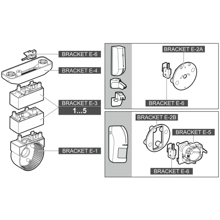 KORPUS MODUŁOWEGO UCHWYTU DO CZUJEK RUCHU BRACKET-E-1 SATEL