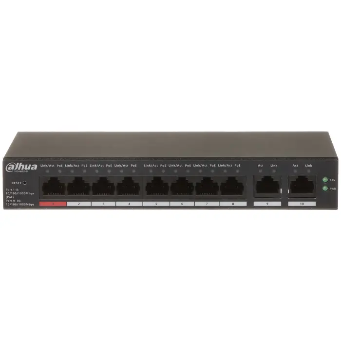 SWITCH POE CS4010-8GT-110 8-PORTOWY DAHUA