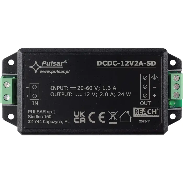 PRZETWORNICA ZASILANIA DCDC-12V2A-SD PULSAR