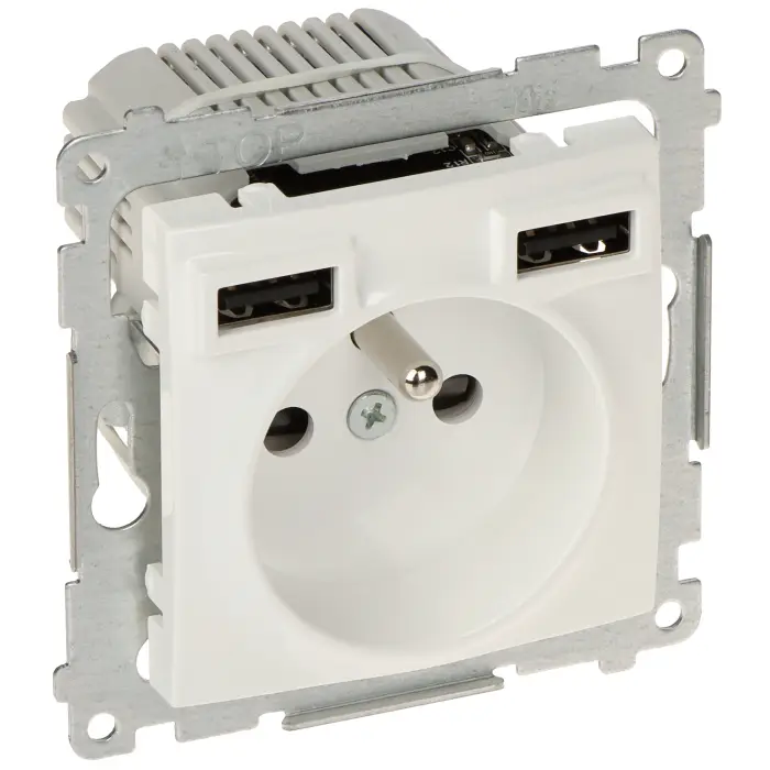 GNIAZDO POJEDYNCZE Z ZASILACZEM USB DGZ1ZUSB2AA.01/11-SIMON54 Premium 230 V 16 A