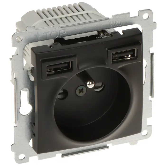 GNIAZDO POJEDYNCZE Z ZASILACZEM USB DGZ1ZUSB2AA.01/49-SIMON54 Premium 230 V 16 A