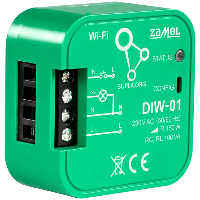 INTELIGENTNY ŚCIEMNIACZ OŚWIETLENIA DIW-01 Wi-Fi, 230 V AC ZAMEL