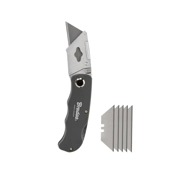 NÓŻ SKŁADANY DIY-KN190201/B Z OSTRZEM TRAPEZOWYM BRADAS